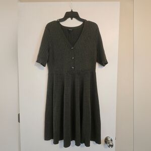 Torrid Size 1 Olive Green Knit Sweater Skater Dress